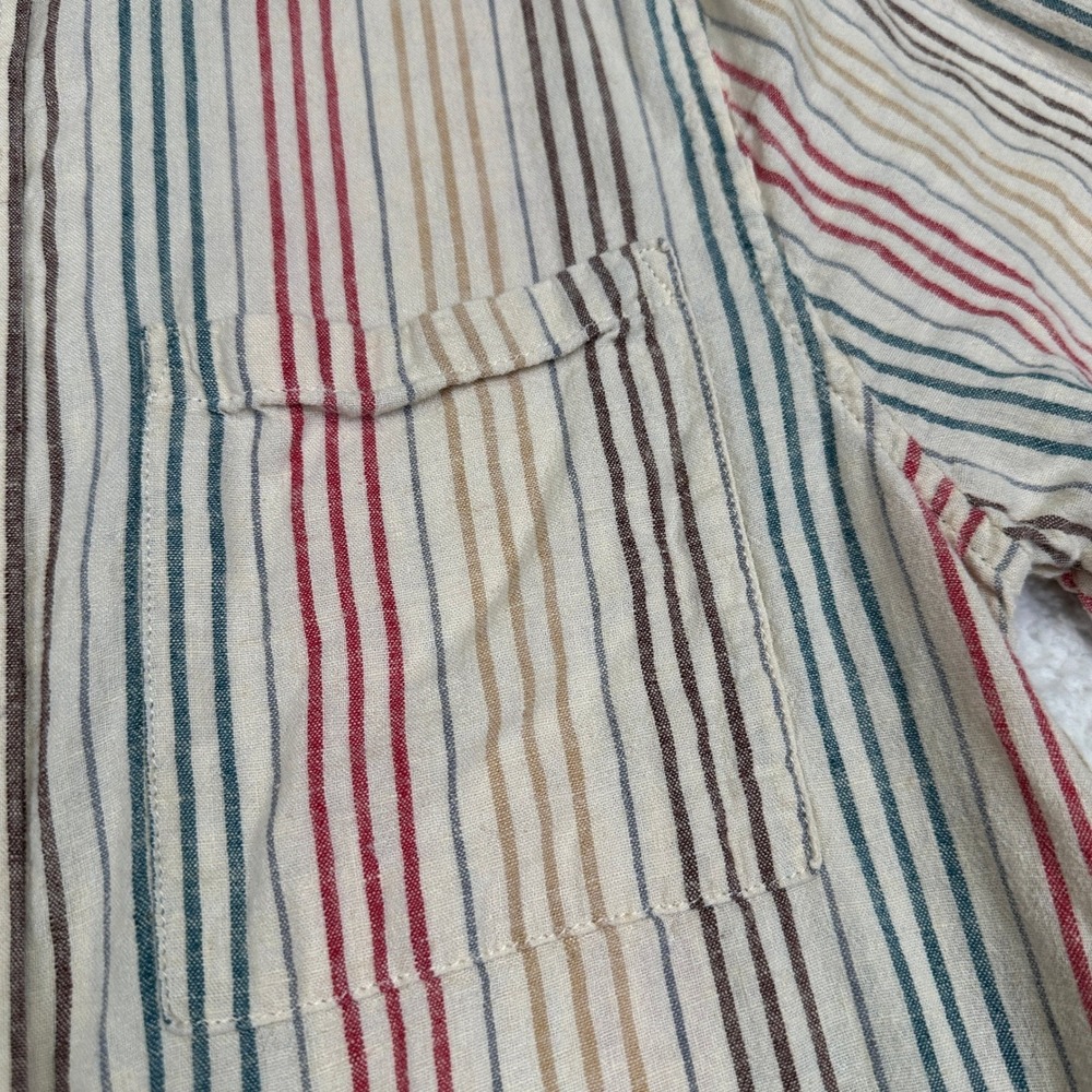 Madewell Easy Fit Striped Shirt Short Sleeve Button Up Women's size XS - Picture 6 of 10
